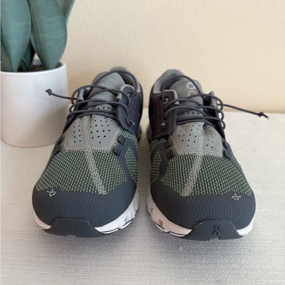 On Running Men's Gray and Green Athletic Sneakers - Picture 5 of 11